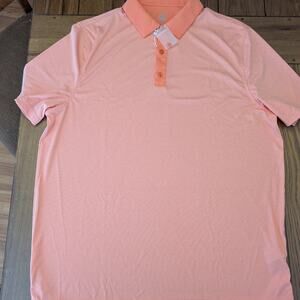 Men's NWT GRAHAM Luxe Short Sleeve Fresh Salmon Polo Shirt Stretch XL